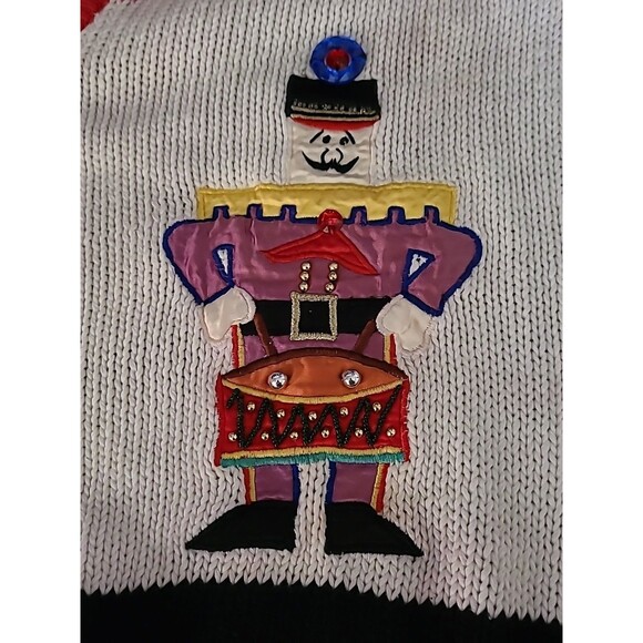 VTG Work In Progress Cardigan Sweater Knit Women Sz 2X Holiday Mistletoe Santa - Picture 8 of 12